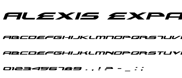 Alexis Expanded Italic font